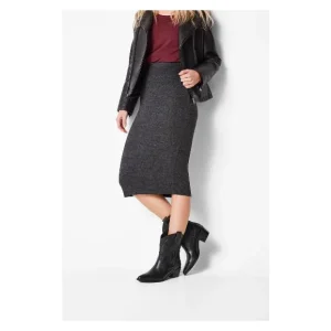 Jupe mi-longue en maille femme