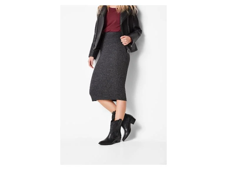 Jupe mi-longue en maille femme