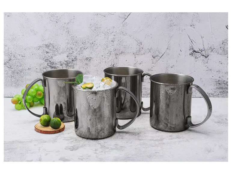 Set de tasses Moscow Mule en acier inoxydable
