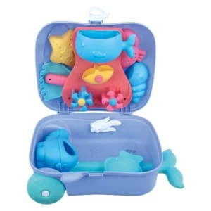 Valise à roulettes avec jouets de plage