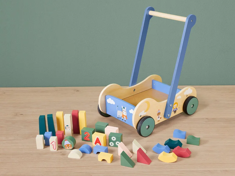 Chariot à pousser ou cube de motricité en bois - Image 3
