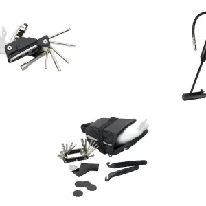 Outil multifonction pour vélo, sacoche de selle avec outils ou mini-pompe à manomètre