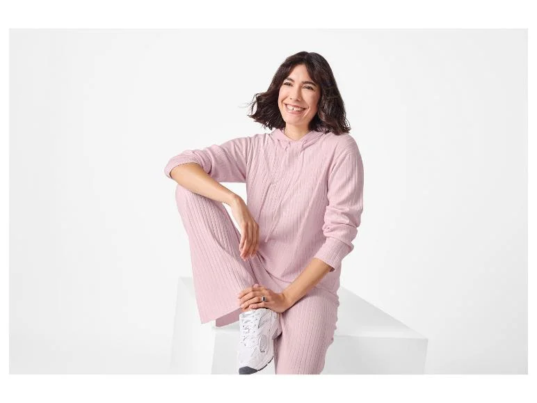 Sweat à capuche en maille côtelé femme - Image 6