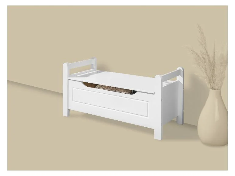 Banquette avec espace de rangement, 88 x 43 x 38 cm, blanc - Image 2