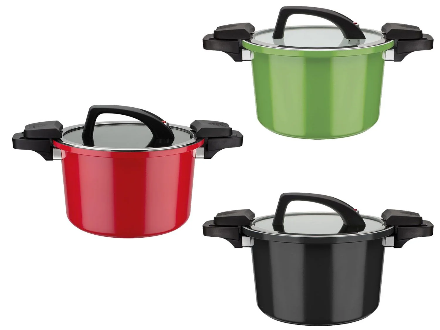 Casserole basse consommation GSW, couvercle en verre avec soupape à vapeur, en aluminium, revêtement anti-adhésif - Image 4