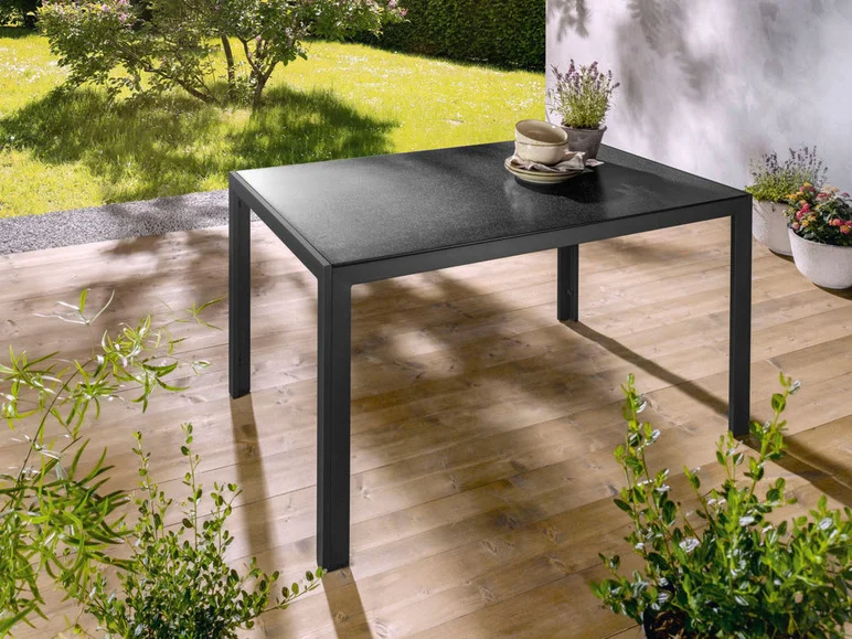 Table de jardin Houston en aluminium, noir - Image 3