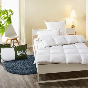 Fjödur Couette à cassettes classique avec des plumes et du duvet, bien chaude