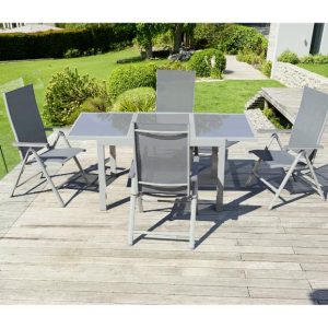 Lot de 2 fauteuils Houston, blanc/gris clair