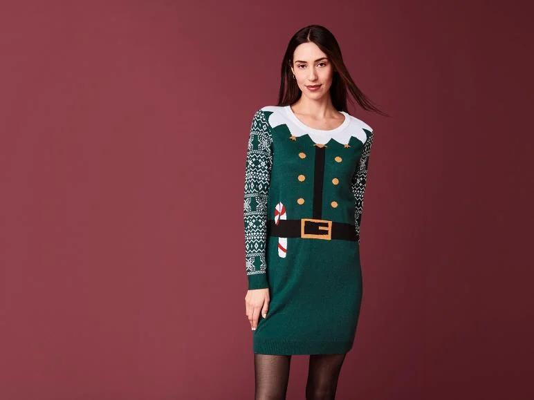 Robe en maille motif de noël femme - Image 3