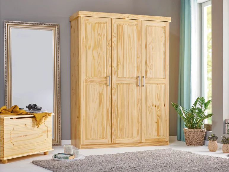 Armoire à vêtements en pin massif, veines naturelles - Image 29