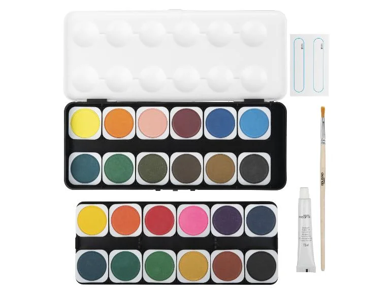 Boîte de peinture aquarelle, 24 couleurs