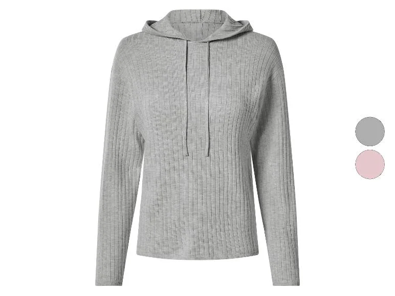 Sweat à capuche en maille côtelé femme - Image 3