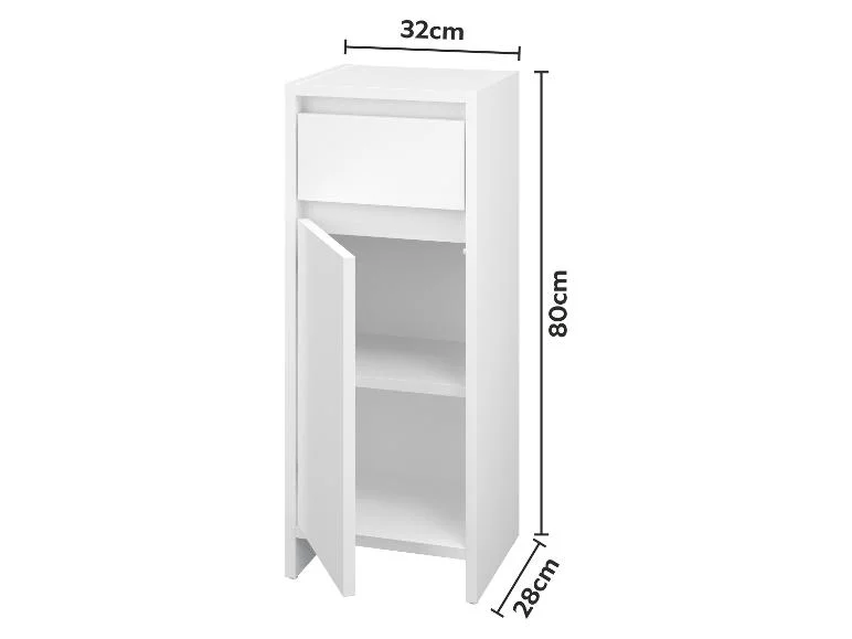 Meuble de salle de bains Oslo, 32 x 80 x 28 cm, blanc - Image 2