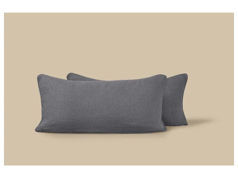 Lot de 2 taies d'oreiller en mousseline, 40 x 80 cm - Image 9