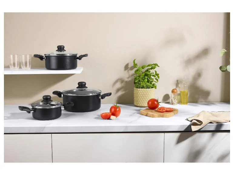 Set de faitouts en aluminium avec couvercles, 3 pièces - Image 7