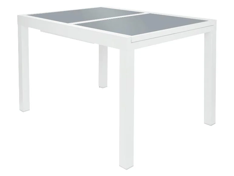 Table de jardin extensible en aluminium Houston, blanc/gris clair - Image 4
