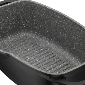 GSW Sauteuse universelle Gourmet Granit 33 x 21 cm avec pince à servir de 30 cm