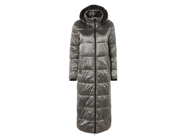 Manteau matelassé long pour femme, fentes latérales avec boutons-pression. - Image 19