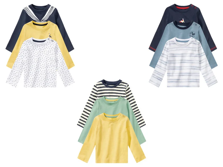 Lot de 3 t-shirts manches longues bébé