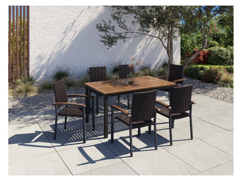 Table de jardin + Lot de 6 fauteuils en résine tressée Valencia - Image 9