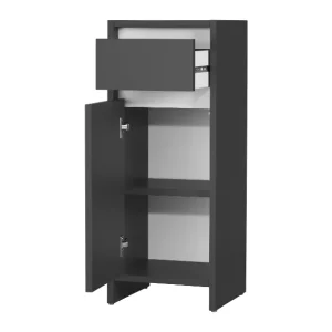 Armoire latérale de salle de bains Oslo, 32 x 80 x 28 cm, noire