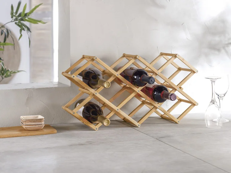 Casier à vins en bambou, stockage horizontal - Image 3