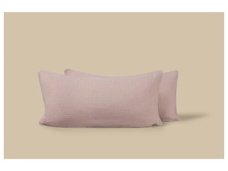 Lot de 2 taies d'oreiller en mousseline, 40 x 80 cm - Image 6