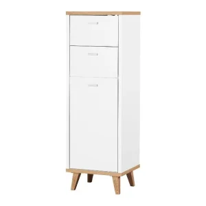 Meuble pour salle de bains Corfu, 32 x 96 x 28 cm, blanc/imitation chêne — SKU 8FHX4FSFBNC7C3SB9