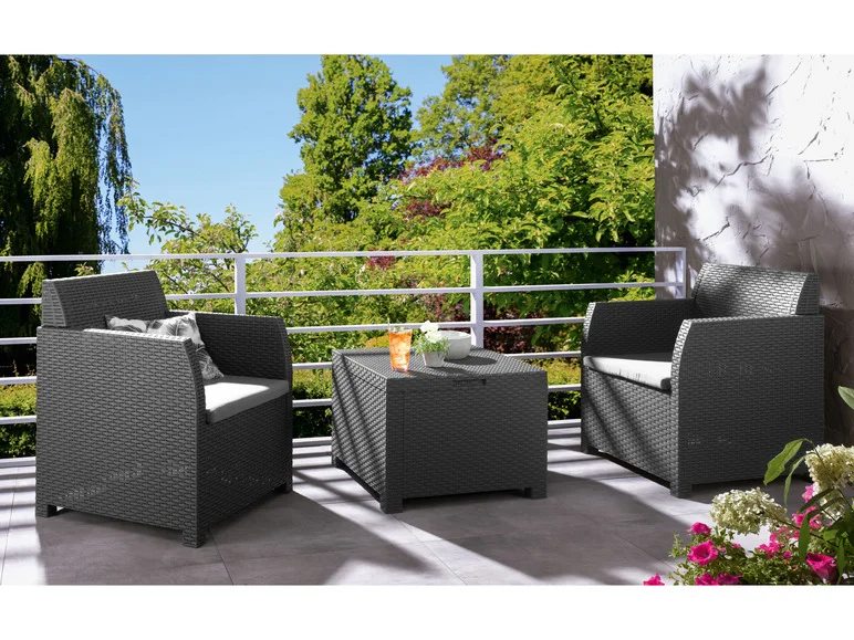 Ensemble de meubles de balcon, anthracite/gris, 3 pièces — SKU 529EG1L9MKU6ENGJD - Image 3