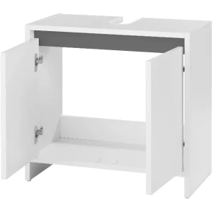 Meuble sous-vasque Oslo, 60 x 55 x 28 cm, blanc — SKU 3U6O175118PJ283Q