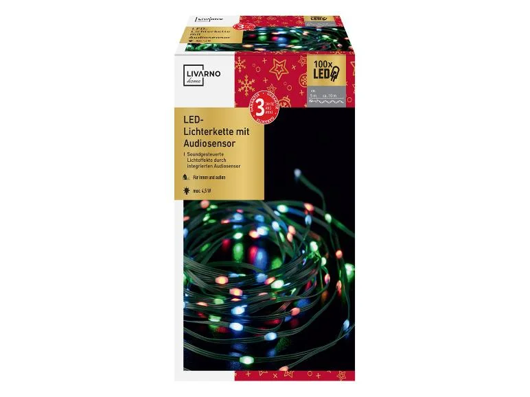 Guirlande lumineuse à LED avec capteur audio