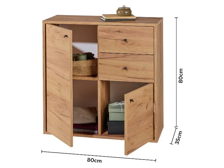 Commode Verona, 80 x 80 x 35 cm, imitation chêne - Image 2