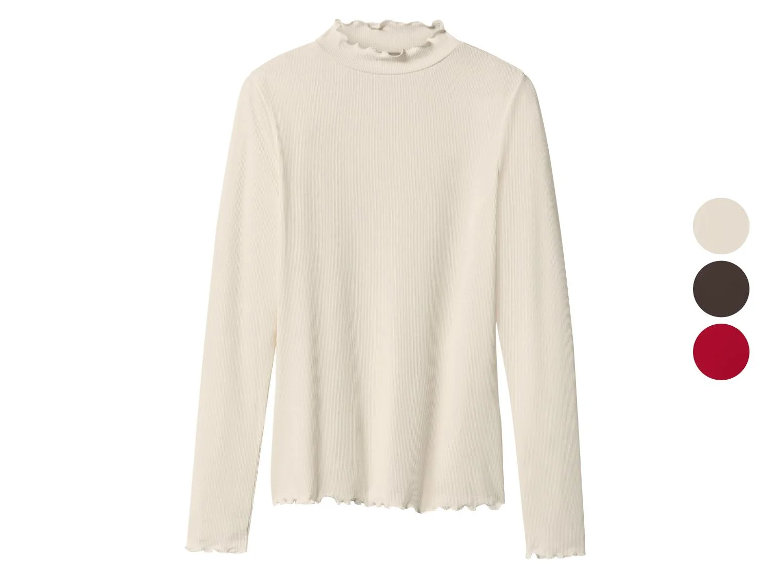 T-shirt côtelé à manches longues femme — SKU LGOC3V6170LQZXJMY - Image 15