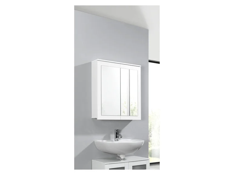 Armoire de toilette miroir Basel, 68,5 x 76,1 x 17 cm, blanche - Image 3